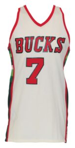 Circa 1977 Dave Meyers Milwaukee Bucks Game-Used Home Jersey