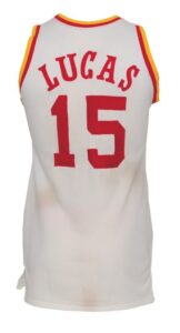 Circa 1977 John Lucas Rookie Era Houston Rockets Game-Used Home Jersey 