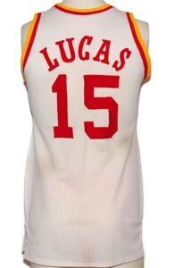 Circa 1977 John Lucas Rookie Era Houston Rockets Game-Used Home Jersey