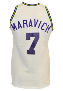 Circa 1977 “Pistol” Pete Maravich New Orleans Jazz Game-Used Home Jersey (Graded 10 • Likely 68-Point Career-High Game • Progressive Wear Pattern Photo-Matched To Multiple Games)