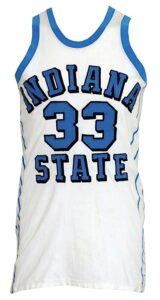 Circa 1978 Larry Bird Indiana State Game-Used Home Knit Uniform