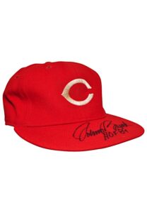 Circa 1982 Cincinnati Reds Game-Used & Autographed Cap Attributed to Johnny Bench