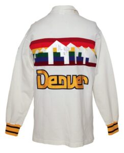 Circa 1983 Alex English Denver Nuggets Worn and Autographed Warm-Up Uniform