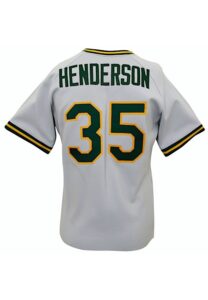 Circa 1983 Rickey Henderson Oakland A’s Game-Used Road Jersey