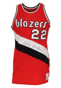 Circa 1984 Clyde Drexler Rookie Era Portland Trail Blazers Game-Used & Autographed Road Jersey