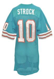 Circa 1985 Don Strock Miami Dolphins Game-Used Fishnet Mesh Home Jersey