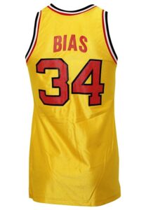 Circa 1985 Len Bias Maryland Terrapins Game-Used Gold Jersey