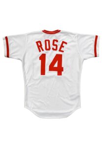 Circa 1985 Pete Rose Cincinnati Reds Game-Used & Signed Home Jersey