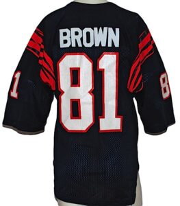 Circa 1986 Eddie Brown Cincinnati Bengals Game-Used Home Jersey