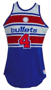 Circa 1986 Moses Malone Washington Bullets Game-Used Road Jersey with Shorts & Socks