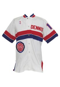 Circa 1987 Dennis Rodman Rookie Era Detroit Pistons Worn Warm-Up Uniform