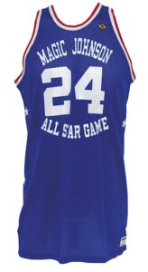 Circa 1987 Mark Aguirre Magic Johnson All Star Game-Used & Autographed Jersey (JSA)