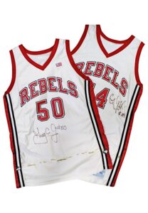 Circa 1989 Greg Anthony & George Ackles UNLV Rebels Game-Used & Autographed Home Jerseys