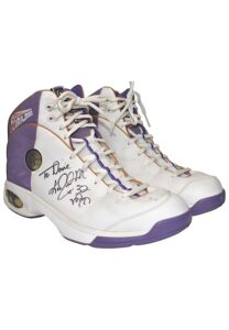 Circa 1990 Karl Malone Utah Jazz Game-Used & Autographed Sneakers