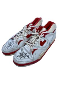 Circa 1990 Moses Malone Atlanta Hawks Game-Used & Signed Shoes