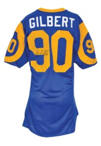 Circa 1992/93 Sean Gilbert Rookie Era Los Angeles Rams Game-Used & Autographed Home Jersey