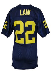 Circa 1993 Ty Law Michigan Wolverines Game-Used Home Jersey