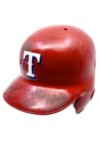 Circa 1998 Ivan “Pudge” Rodriguez Texas Rangers Game-Used & Signed Helmet