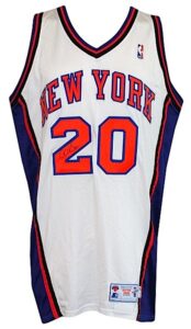 Circa 2000 Allan Houston New York Knicks Game-Used & Autographed Home Jersey