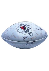 Circa 2000 Arizona Cardinals Team-Signed White Panel Football Including Pat Tillman