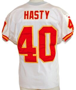 Circa 2000 James Hasty KC Chiefs Game-Used Road Jersey