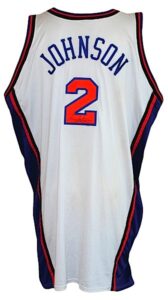 Circa 2000 Larry Johnson New York Knicks Game-Used & Autographed Home Jersey