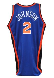 Circa 2000 Larry Johnson New York Knicks Game-Used & Autographed Road Jersey