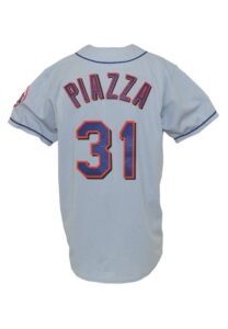 Circa 2000 Mike Piazza NY Mets Game-Used Road Jersey