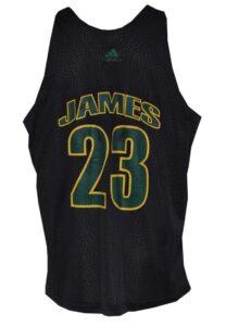 Circa 2003 LeBron James St. Vincent/St. Mary Worn Reversible Practice Jersey