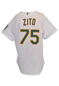 Circa 2004 Barry Zito Oakland Athletics Game-Used & Autographed Home Jersey