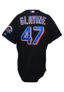 Circa 2005 Tom Glavine New York Mets Game-Used & Autographed Black Alternate Jersey