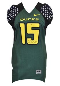 Circa 2007 Patrick Chung Oregon Ducks Game-Used & Autographed Home Jersey