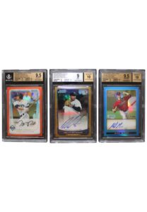 Circa 2010 Bowman Chrome Autograph Refractors Dellin Betances, Mike Minor & Mikie Mahtook