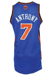 Circa 2011 Carmelo Anthony New York Knicks Game-Used & Autographed Home Jersey