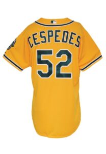 Circa 2013 Yoenis Cespedes Oakland Athletics Game-Used Home Alternate Jersey