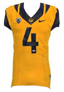 Circa 2014 Kenny Lawler California Golden Bears Game-Used & Autographed Road Jersey & Detached Nameplate