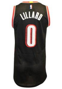 Circa 2015 Damian Lillard Portland Trail Blazers Game-Used & Autographed Road Jersey