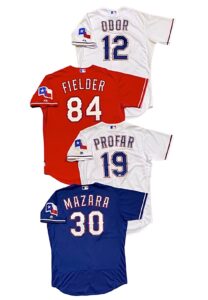 Circa 2015 Texas Rangers Game-Used Jerseys – Fielder, Profar, Odor, Mazara