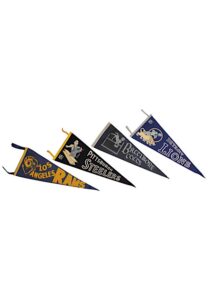 Circa Late 1950s Grouping Of Vintage NFL Pennants – Lions, Colts, Steelers & Rams