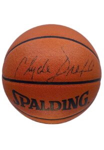 Clyde Drexler Single-Signed Official Game Basketball