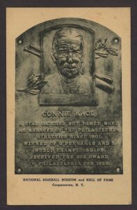 Connie Mack Autographed Hall of Fame Plaque with Photo