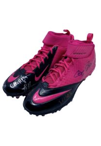 Dallas Cowboys Hall Of Famers & Stars Multi-Signed Breast Cancer Awareness Month Cleats