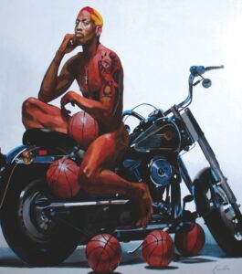 Dennis Rodman Original Painting of “Bad As I Wanna Be” Autobiography Cover