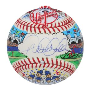 Derek Jeter Autographed Charles Fazzino Hand-Painted Baseball