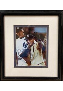 Derek Jeter & Phil Rizzuto Dual-Signed Framed Display