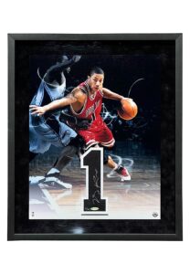 Derrick Rose Autographed Jersey Numbers Piece