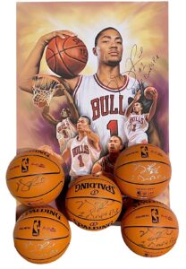 Derrick Rose Chicago Bulls Single-Signed Basketballs & Poster