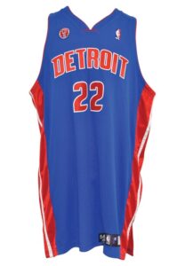 Detroit Pistons Game-Used Road Jerseys — 2005-06 Rasheed Wallace & 2008-09 Tayshaun Prince