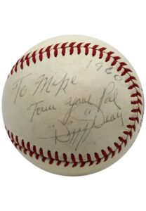 Dizzy Dean Single-Signed & Inscribed ONL Baseball