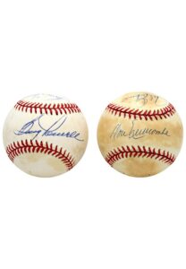 Dodger Pitching Greats & “Cheney 21 Strike Outs” Dual-Signed Baseballs